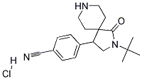 4-(2-TERT-BUTYL-1-OXO-2,8-DIAZASPIRO[4.5]DECAN-4-YL)BENZONITRILE HYDROCHLORIDE 结构式