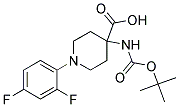 4-(TERT-BUTOXYCARBONYLAMINO)-1-(2,4-DIFLUOROPHENYL)PIPERIDINE-4-CARBOXYLIC ACID 结构式
