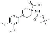 4-(TERT-BUTOXYCARBONYLAMINO)-1-(3,4-DIMETHOXYPHENYL)PIPERIDINE-4-CARBOXYLIC ACID 结构式