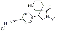 4-(2-ISOPROPYL-1-OXO-2,7-DIAZASPIRO[4.5]DECAN-4-YL)BENZONITRILE HYDROCHLORIDE 结构式