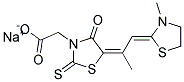 3-CARBOXYMETHYL-5-[1-(3-METHYL-2-THIAZOLIDINYLIDENE)-2-PROPYLIDENE]RHODANINE SODIUM SALT 结构式