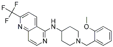 N-[1-(2-METHOXYBENZYL)PIPERIDIN-4-YL]-2-(TRIFLUOROMETHYL)-1,6-NAPHTHYRIDIN-5-AMINE 结构式