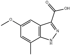 7-METHYL-5-METHOXY-3-(1H)INDAZOLECARBOXYLIC ACID 结构式