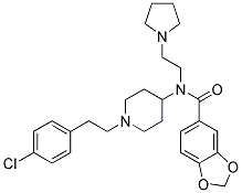N-(1-[2-(4-CHLOROPHENYL)ETHYL]PIPERIDIN-4-YL)-N-(2-PYRROLIDIN-1-YLETHYL)-1,3-BENZODIOXOLE-5-CARBOXAMIDE 结构式