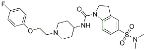 5-[(DIMETHYLAMINO)SULFONYL]-N-(1-[2-(4-FLUOROPHENOXY)ETHYL]PIPERIDIN-4-YL)INDOLINE-1-CARBOXAMIDE 结构式