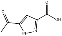 5-乙酰-1H-吡唑-3-羧酸 结构式