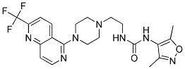 N-(3,5-DIMETHYLISOXAZOL-4-YL)-N'-(2-(4-[2-(TRIFLUOROMETHYL)-1,6-NAPHTHYRIDIN-5-YL]PIPERAZIN-1-YL)ETHYL)UREA 结构式