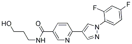 6-[1-(2,4-DIFLUOROPHENYL)-1H-PYRAZOL-4-YL]-N-(3-HYDROXYPROPYL)NICOTINAMIDE 结构式