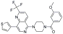 5-[4-(3-METHOXYBENZOYL)PIPERAZIN-1-YL]-8-(3-THIENYL)-2-(TRIFLUOROMETHYL)-1,6-NAPHTHYRIDINE 结构式