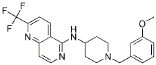 N-[1-(3-METHOXYBENZYL)PIPERIDIN-4-YL]-2-(TRIFLUOROMETHYL)-1,6-NAPHTHYRIDIN-5-AMINE 结构式