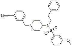 N-[1-(3-CYANOBENZYL)PIPERIDIN-4-YL]-3-METHOXY-N-(2-PHENYLETHYL)BENZENESULFONAMIDE 结构式