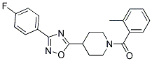 4-[3-(4-FLUOROPHENYL)-1,2,4-OXADIAZOL-5-YL]-1-(2-METHYLBENZOYL)PIPERIDINE 结构式