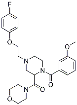 4-([4-[2-(4-FLUOROPHENOXY)ETHYL]-1-(3-METHOXYBENZOYL)PIPERAZIN-2-YL]CARBONYL)MORPHOLINE 结构式