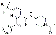 N-(1-ACETYLPIPERIDIN-4-YL)-8-(3-THIENYL)-2-(TRIFLUOROMETHYL)-1,6-NAPHTHYRIDIN-5-AMINE 结构式