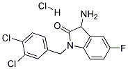 3-AMINO-1-(3,4-DICHLORO-BENZYL)-5-FLUORO-1,3-DIHYDRO-INDOL-2-ONE HYDROCHLORIDE 结构式