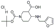 4-[(FURAN-2-YLMETHYL)-AMINO]-PIPERIDINE-1,3-DICARBOXYLIC ACID 1-TERT-BUTYL ESTER HYDROCHLORIDE 结构式