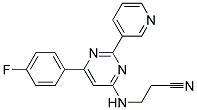 3-([6-(4-FLUOROPHENYL)-2-PYRIDIN-3-YLPYRIMIDIN-4-YL]AMINO)PROPANENITRILE 结构式