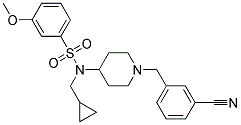 N-[1-(3-CYANOBENZYL)PIPERIDIN-4-YL]-N-(CYCLOPROPYLMETHYL)-3-METHOXYBENZENESULFONAMIDE 结构式