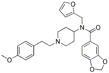 N-(2-FURYLMETHYL)-N-(1-[2-(4-METHOXYPHENYL)ETHYL]PIPERIDIN-4-YL)-1,3-BENZODIOXOLE-5-CARBOXAMIDE 结构式