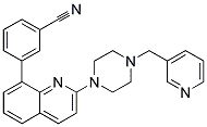 3-(2-[4-(PYRIDIN-3-YLMETHYL)PIPERAZIN-1-YL]QUINOLIN-8-YL)BENZONITRILE 结构式