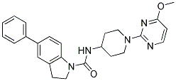 N-[1-(4-METHOXYPYRIMIDIN-2-YL)PIPERIDIN-4-YL]-5-PHENYLINDOLINE-1-CARBOXAMIDE 结构式