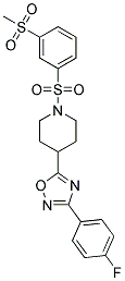 4-[3-(4-FLUOROPHENYL)-1,2,4-OXADIAZOL-5-YL]-1-([3-(METHYLSULFONYL)PHENYL]SULFONYL)PIPERIDINE 结构式