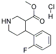 METHYL 4-(2-FLUOROPHENYL)PIPERIDINE-3-CARBOXYLATE HYDROCHLORIDE 结构式