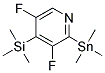 3,5-DIFLUORO-4-TRIMETHYLSILANYL-2-TRIMETHYLSTANNANYL-PYRIDINE 结构式