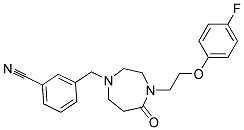 3-((4-[2-(4-FLUOROPHENOXY)ETHYL]-5-OXO-1,4-DIAZEPAN-1-YL)METHYL)BENZONITRILE 结构式