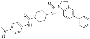 N-(1-([(4-ACETYLPHENYL)AMINO]CARBONYL)PIPERIDIN-4-YL)-5-PHENYLINDOLINE-1-CARBOXAMIDE 结构式