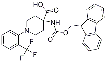 4-(((9H-FLUOREN-9-YL)METHOXY)CARBONYLAMINO)-1-(2-(TRIFLUOROMETHYL)PHENYL)PIPERIDINE-4-CARBOXYLIC ACID 结构式