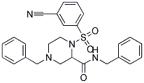 N,4-DIBENZYL-1-[(3-CYANOPHENYL)SULFONYL]PIPERAZINE-2-CARBOXAMIDE 结构式