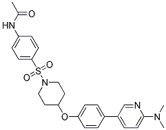 N-(4-[(4-(4-[6-(DIMETHYLAMINO)PYRIDIN-3-YL]PHENOXY)PIPERIDIN-1-YL)SULFONYL]PHENYL)ACETAMIDE 结构式
