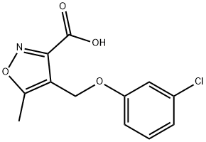 4-[(3-氯苯氧基)甲基]-5-甲基-3-异恶唑甲酸 结构式