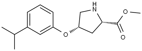METHYL (2S,4S)-4-(3-ISOPROPYLPHENOXY)-2-PYRROLIDINECARBOXYLATE 结构式