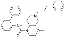 N'-BIPHENYL-2-YL-N-(2-METHOXYETHYL)-N-[1-(3-PHENYLPROPYL)PIPERIDIN-4-YL]UREA 结构式