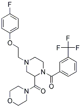 4-((4-[2-(4-FLUOROPHENOXY)ETHYL]-1-[3-(TRIFLUOROMETHYL)BENZOYL]PIPERAZIN-2-YL)CARBONYL)MORPHOLINE 结构式