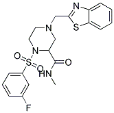 4-(1,3-Benzothiazol-2-ylmethyl)-1-[(3-fluorophenyl)sulfonyl]-N-methylpiperazine-2-carboxamide 结构式