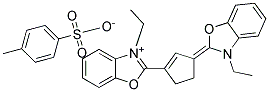 3-ETHYL-2-(3-[3-ETHYL-1,3-BENZOXAZOL-2(3H)-YLIDENE]-1-CYCLOPENTEN-1-YL)-1,3-BENZOXAZOL-3-IUM 4-METHYLBENZENESULFONATE 结构式