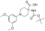 4-(TERT-BUTOXYCARBONYLAMINO)-1-(3,5-DIMETHOXYPHENYL)PIPERIDINE-4-CARBOXYLIC ACID 结构式