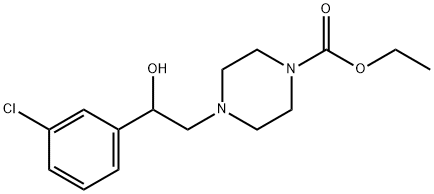 4-[2-(3-氯苯基)-2-羟乙基]哌嗪-1-羧酸乙酯 结构式