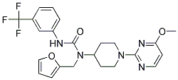 N-(2-FURYLMETHYL)-N-[1-(4-METHOXYPYRIMIDIN-2-YL)PIPERIDIN-4-YL]-N'-[3-(TRIFLUOROMETHYL)PHENYL]UREA 结构式
