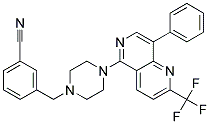 3-((4-[8-PHENYL-2-(TRIFLUOROMETHYL)-1,6-NAPHTHYRIDIN-5-YL]PIPERAZIN-1-YL)METHYL)BENZONITRILE 结构式