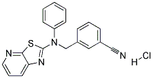 3-([PHENYL([1,3]THIAZOLO[5,4-B]PYRIDIN-2-YL)AMINO]METHYL)BENZONITRILE HYDROCHLORIDE 结构式