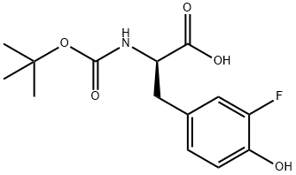 (R)-2-((叔丁氧羰基)氨基)-3-(3-氟-4-羟基苯基)丙酸 结构式