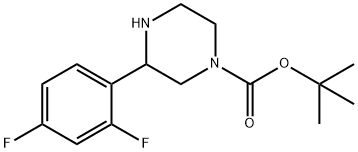 3-(2,4-二氟苯基)哌嗪-1-羧酸叔丁酯 结构式