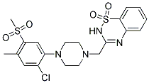 3-((4-[2-CHLORO-4-METHYL-5-(METHYLSULFONYL)PHENYL]PIPERAZIN-1-YL)METHYL)-2H-1,2,4-BENZOTHIADIAZINE 1,1-DIOXIDE 结构式