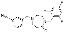 3-([5-OXO-4-(2,4,6-TRIFLUOROBENZYL)-1,4-DIAZEPAN-1-YL]METHYL)BENZONITRILE 结构式
