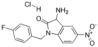 3-AMINO-1-(4-FLUORO-BENZYL)-5-NITRO-1,3-DIHYDRO-INDOL-2-ONE HYDROCHLORIDE 结构式