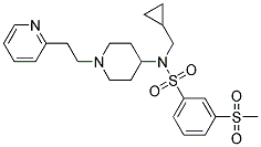 N-(CYCLOPROPYLMETHYL)-3-(METHYLSULFONYL)-N-[1-(2-PYRIDIN-2-YLETHYL)PIPERIDIN-4-YL]BENZENESULFONAMIDE 结构式